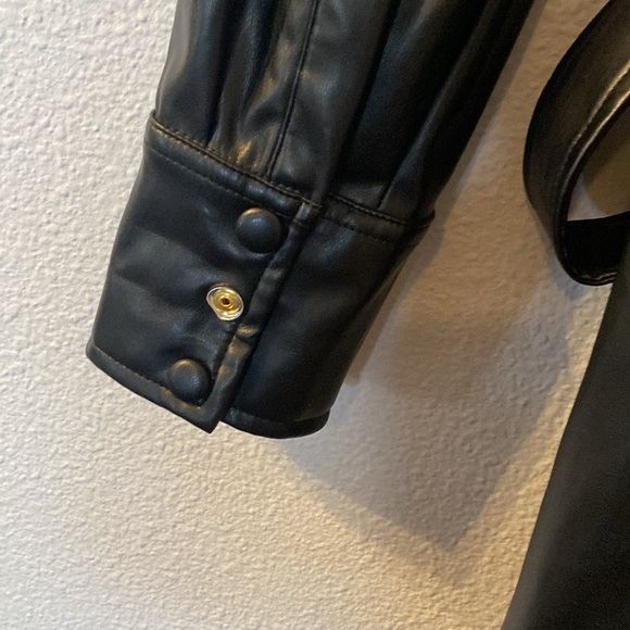 Black Tape snap button down faux leather dress size XS - Picture 7 of 7